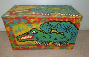Hand Painted Alligator Storage Chest