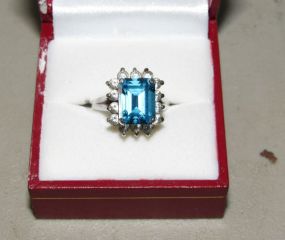 Blue Topaz Style Sterling Ring