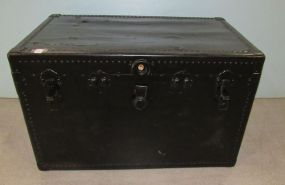 Vintage Black Painted Steamer Trunk