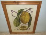 Wood Wall Plaque Vintage Fruit Print