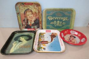 Five Collectible Coca-Cola Trays