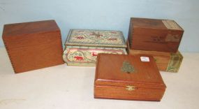 Five Wood Cigar and Storage Boxes