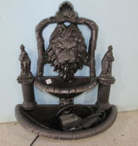 Black Metal Lion Head Wall Fountain