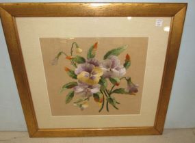 1912 Pansy Flower Needle Work Framed