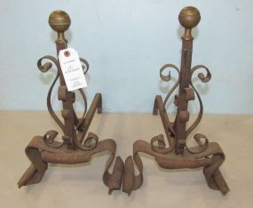 Antique Metal Decor Andirons