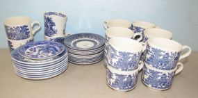 Assorted Set of Blue and White Pottery