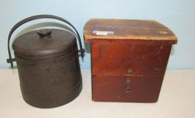 Primitive Lift Top Box and Primitive Style Wood Bucket