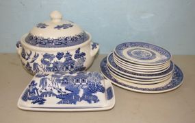 Assortment of Blue and White China Pieces