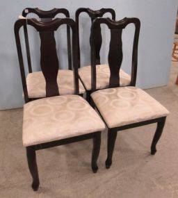 Four Black Painted Queen Anne Style Side Chairs