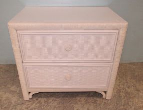 Lea Furniture Co. White Wicker Nightstand