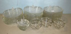 Old Vintage Orchard Apple Clear Glass Snack Plate and Cup Set