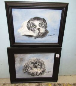 Two Oil on Canvas Dog Portrait Paintings