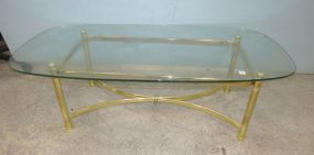 Glass Top Brass Coffee Table