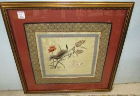 Framed Neeldework Silk of Swan