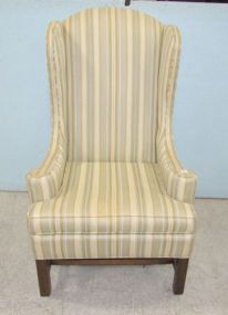 Ethan Allen Traditional Classics Striped Wing Back Chair