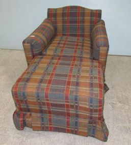 Plaid Chair and Ottoman