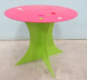 Painted Metal Round Child's Table