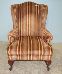 Gilliam Striped Upholstered Wing Back Chair