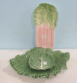 Three Ceramic Leaf Serving Dishes