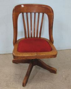 Vintage Oak Swivel Desk Chair