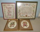 Four Needlework Framed Artworks