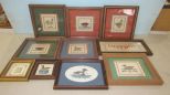 Ten Framed Needlework Framed Pieces