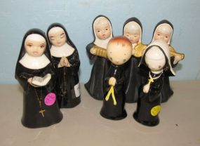 Hand Painted Nun Figures