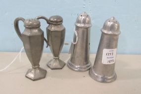 Four Pewter Salt and Pepper Shakers