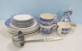 Assorted Blue and White Pottery Pieces