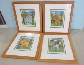 Four New Framed Animal Prints