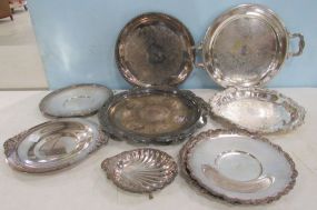 Nine Pieces of Silver Plate Plates