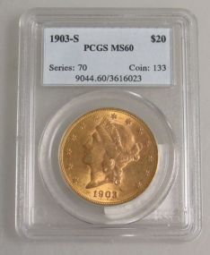 1903-S Liberty Head Double Eagle $20 Gold Coin
