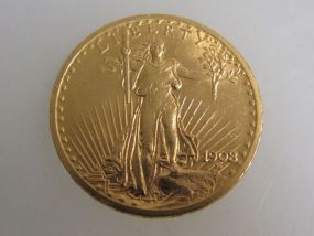 1908 Saint-Gaudens $20 Gold Coin
