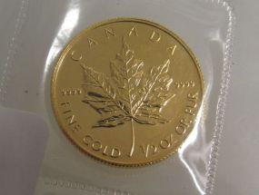 $20 Dollar Gold Maple Leaf Coin