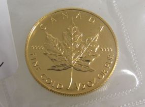 $20 Dollar Gold Maple Leaf Coin