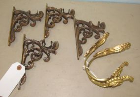 French Style Metal Tie Backs and Rod Brackets