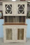 Contemporary Painted Distressed Hutch