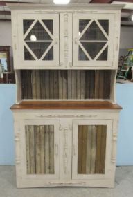 Contemporary Painted Distressed Hutch