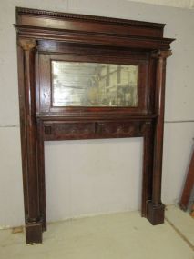 Vintage Mahogany Column Mantel