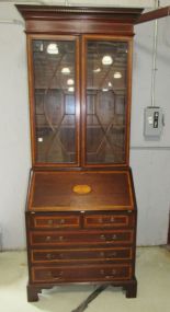 Reproduction Mahogany Inlaid Secretary