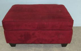 Modern Red Suede Coffee Table/Ottoman