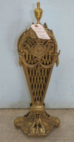 Vintage Ornate Brass Peacock Fire Screen