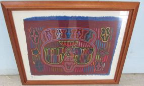 Framed Mola' Needle Work