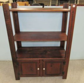Primitive Style Two Shelf Display Cabinet