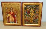 Two ICON Greek Monastery Panels