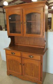 1980-90s Two Piece Display Hutch