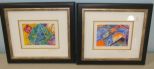 Two Framed Watercolors by Beverly Kelly