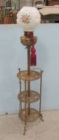 Vintage Ornate Brass Piano Lamp