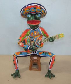 Mexican Pottery Frog on Stand