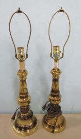 Pair of Vintage Brass Table Lamp